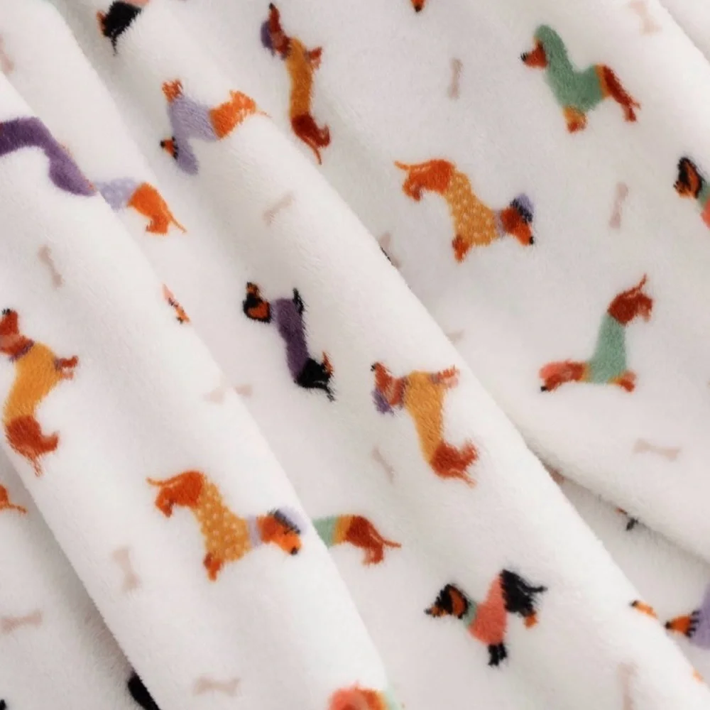 New Colorful Dachshund Print Throw Blanket - Picture 3 of 4